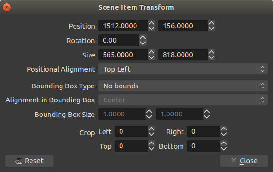 La popup "Editer la transformation"